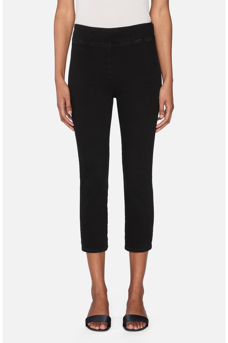Jetset Weekend Pull-On High Waist Capri Jeans, Main, color, SHEEN NOIR