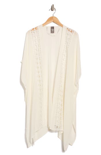 Vince Camuto Lace Inset Topper In Neutral