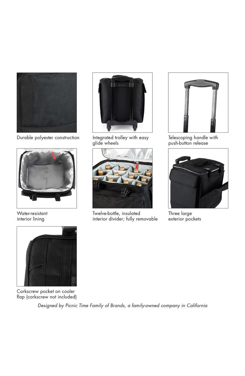 Legacy Bodega Rolling Wine Cooler, Alternate, color, Black