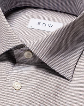 Contemporary Fit Houndstooth Cotton Dress Shirt