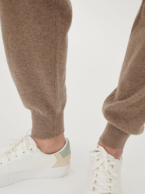 Gobi Mongolian Cashmere Cuffed Cashmere Jogger In Taupe