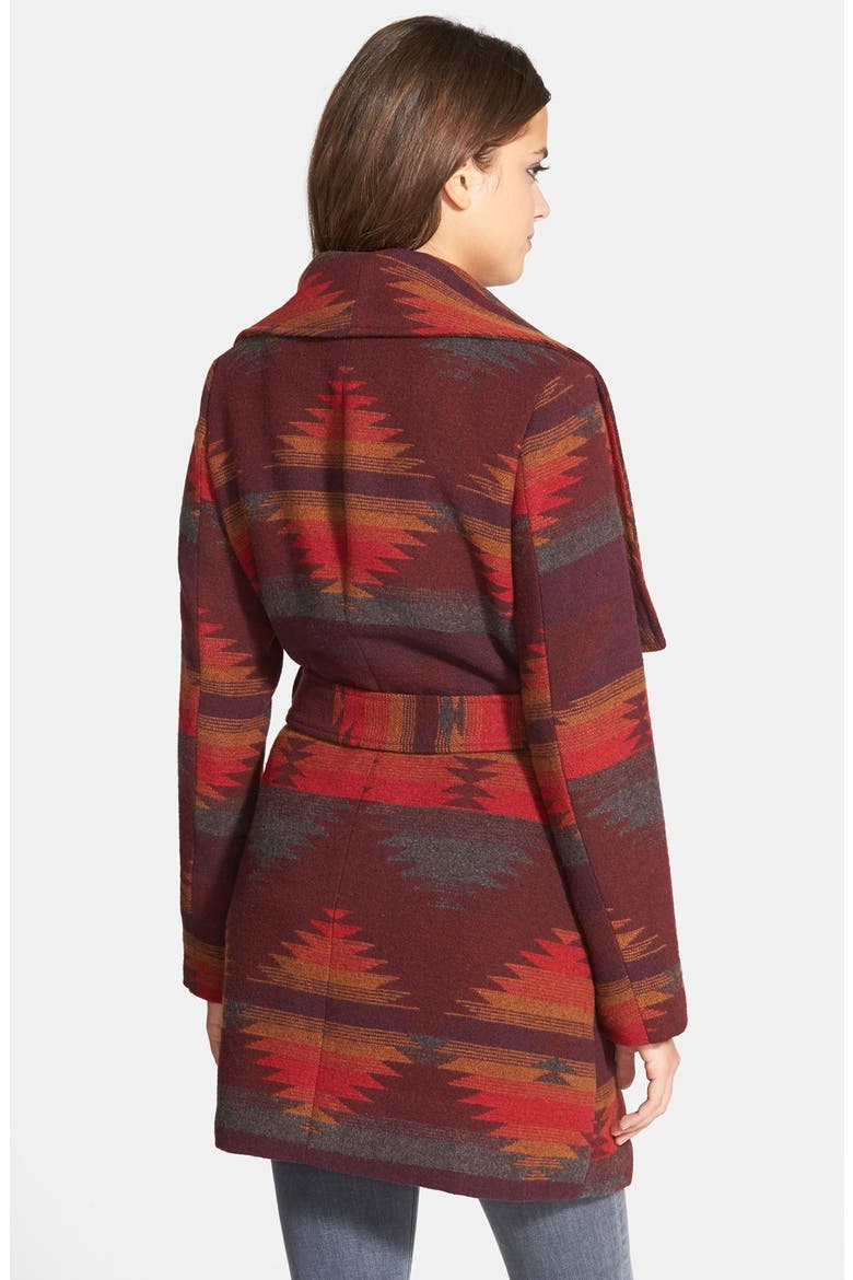 Blanket Wrap Coat, Alternate, color, RUBY AZTEC