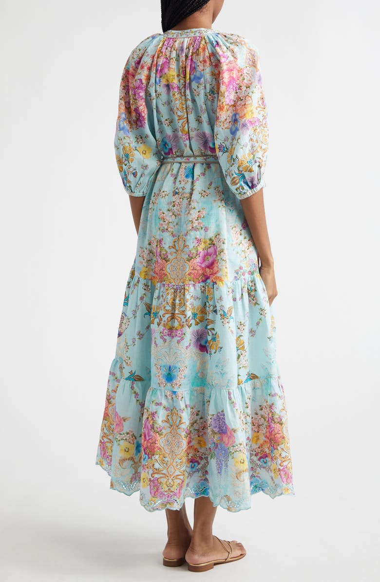 Camilla Bazaar Blooms Linen Midi Shirtdress, Alternate, color, Bazaar Blooms