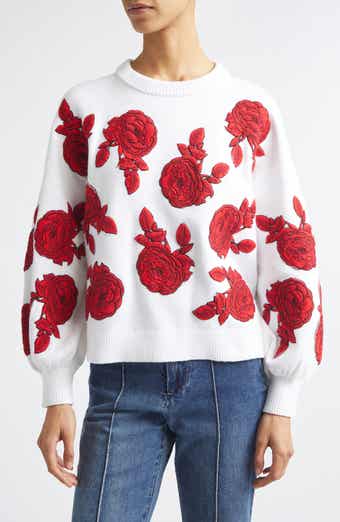 Carwen Embroidered Balloon Sleeve Sweater
