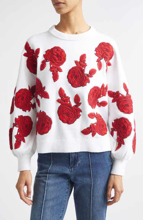 Carwen Embroidered Balloon Sleeve Sweater