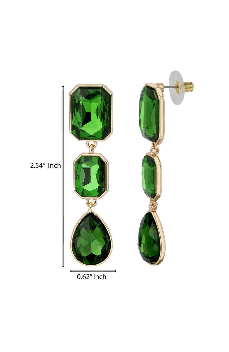 Jessica Simpson Green Crystal Drop Earrings, Alternate, color, 