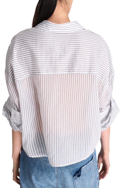 Twp Next Ex Crop Button-up Shirt In Harbor Grey Multi