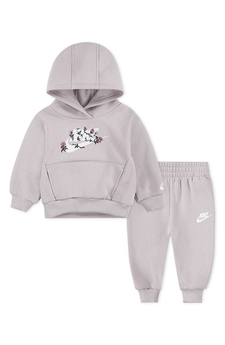 Nike Floral Futura Hoodie & Joggers Set, Main, color, Platinum Violet