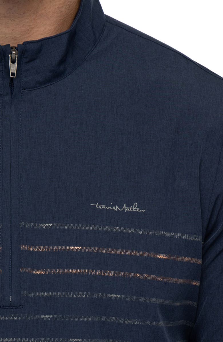 TravisMathew Some Beach Stretch Half Zip Pullover, Alternate, color, Dress Blues