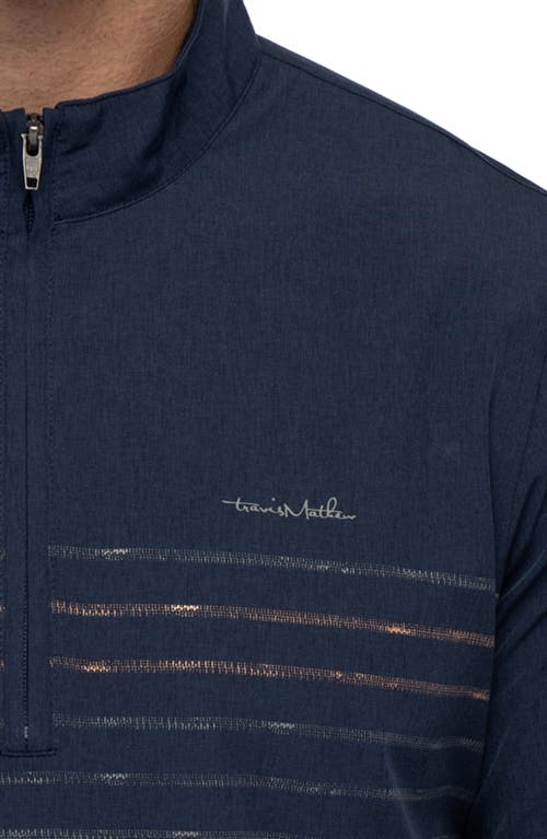 Travismathew Some Beach Stretch Half Zip Pullover In Blue