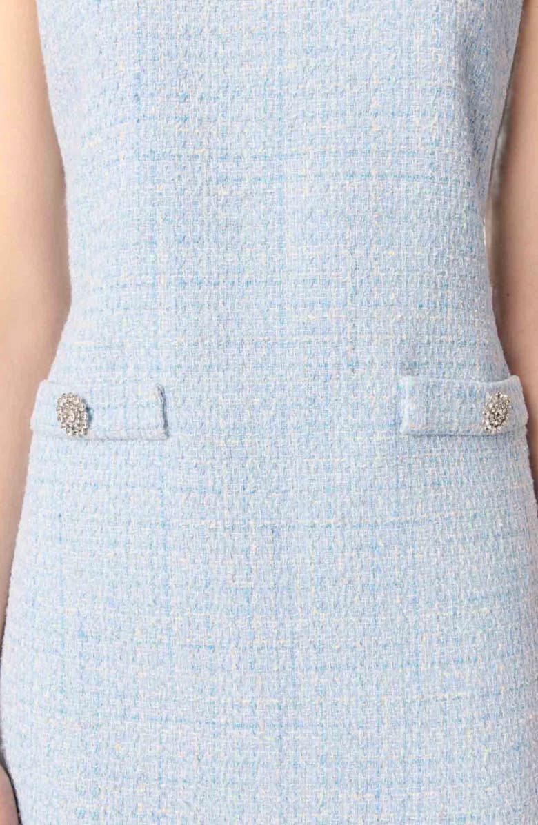 maje Mini tweed dress, Alternate, color, Blue Sky