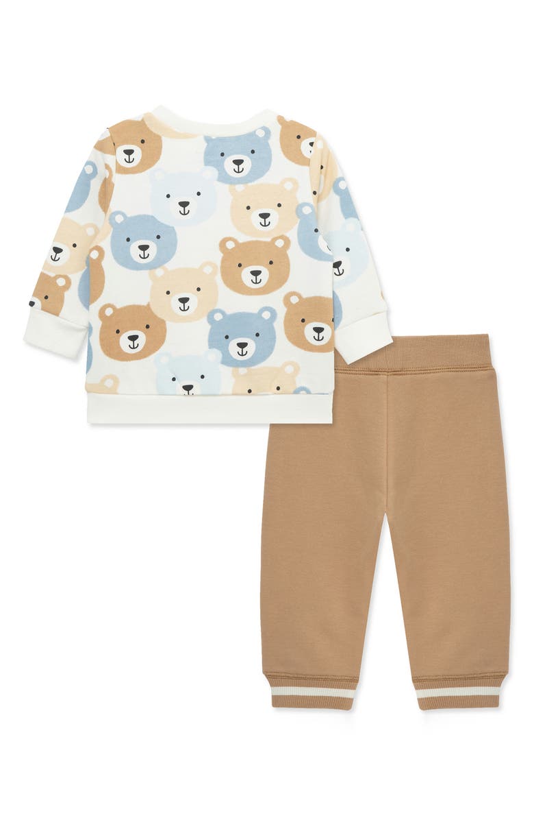 Little Me Bear Sweatshirt & Joggers Set, Alternate, color, Tan
