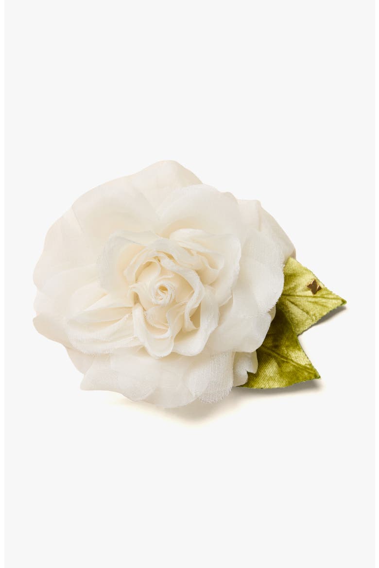 The White Rose Floral Brooch, Main, color, White