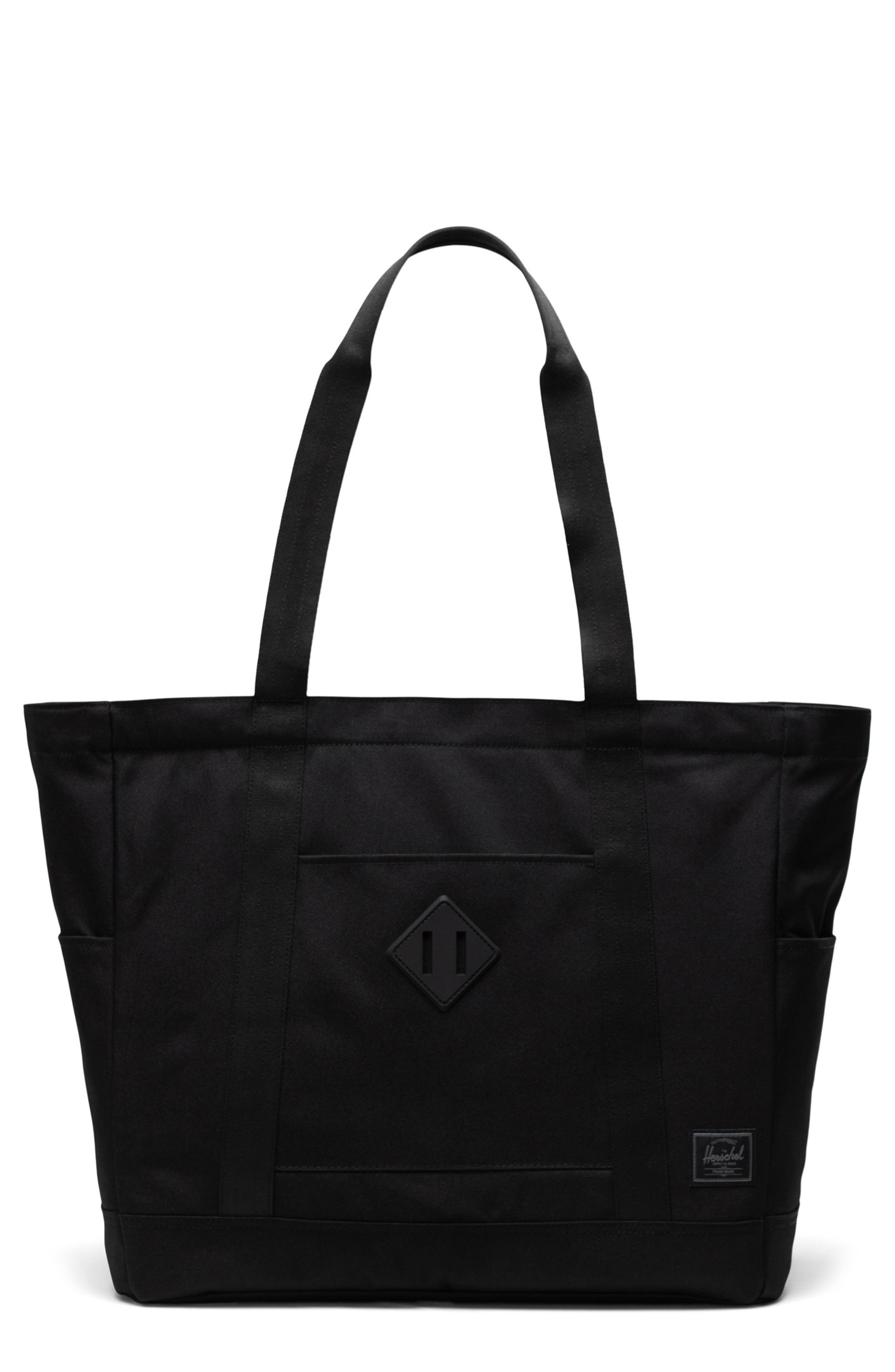 Herschel Supply Co. Heritage Recycled Twill Tote, Main, color, Black Tonal
