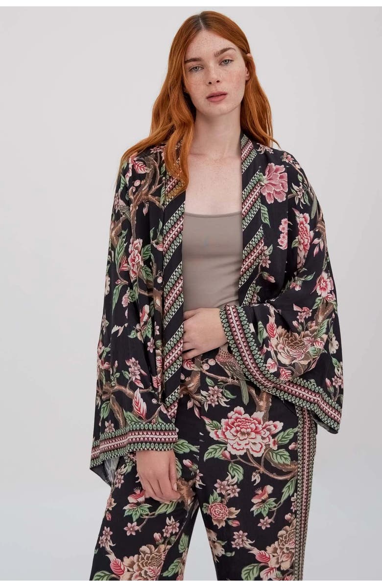 RAISHMA Hallie Black Kimono, Alternate, color, Black