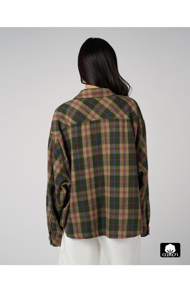 WeWoreWhat Boxy Boyfriend Overshirt, Alternate, color, Forest Grn Mlti