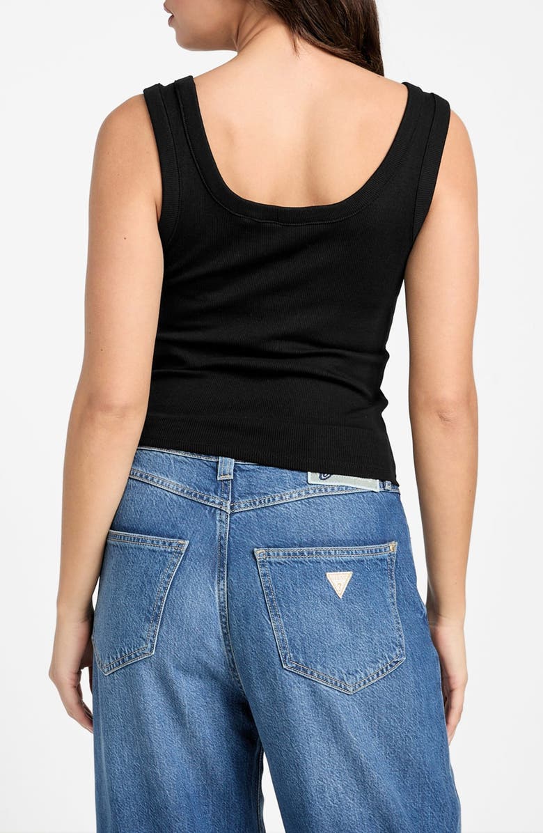 GUESS Triangle Logo Patch Rib Tank, Alternate, color, 