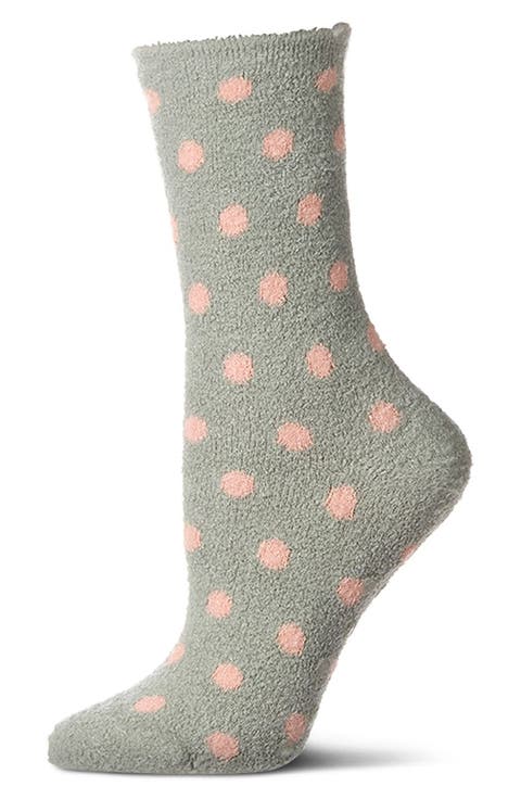 Polka Dot Lavender Infused Crew Socks