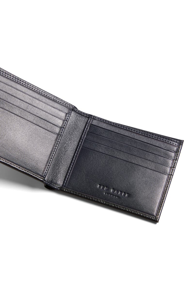 Ted Baker London Viktree Textured Leather Bifold Wallet, Alternate, color, 