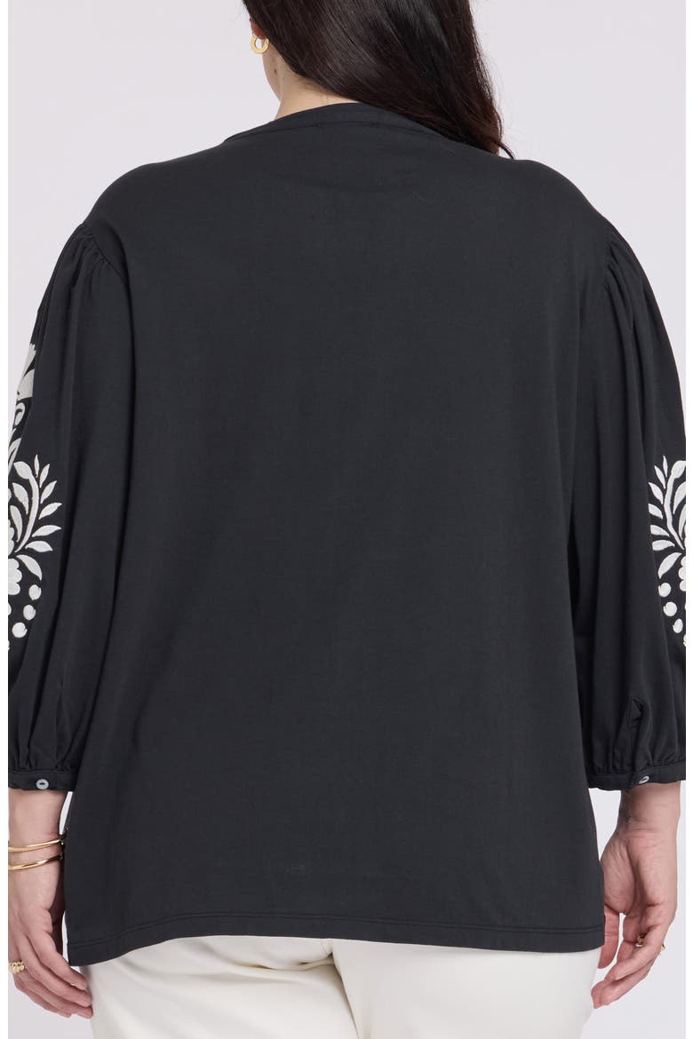 Embroidered Top, Alternate, color, BLACK/ IVORY
