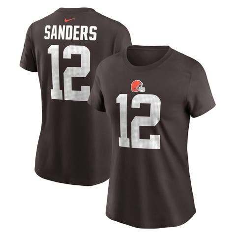 Women's Nike Shedeur Sanders Brown Cleveland Browns 2025 NFL Draft Name & Number T-Shirt