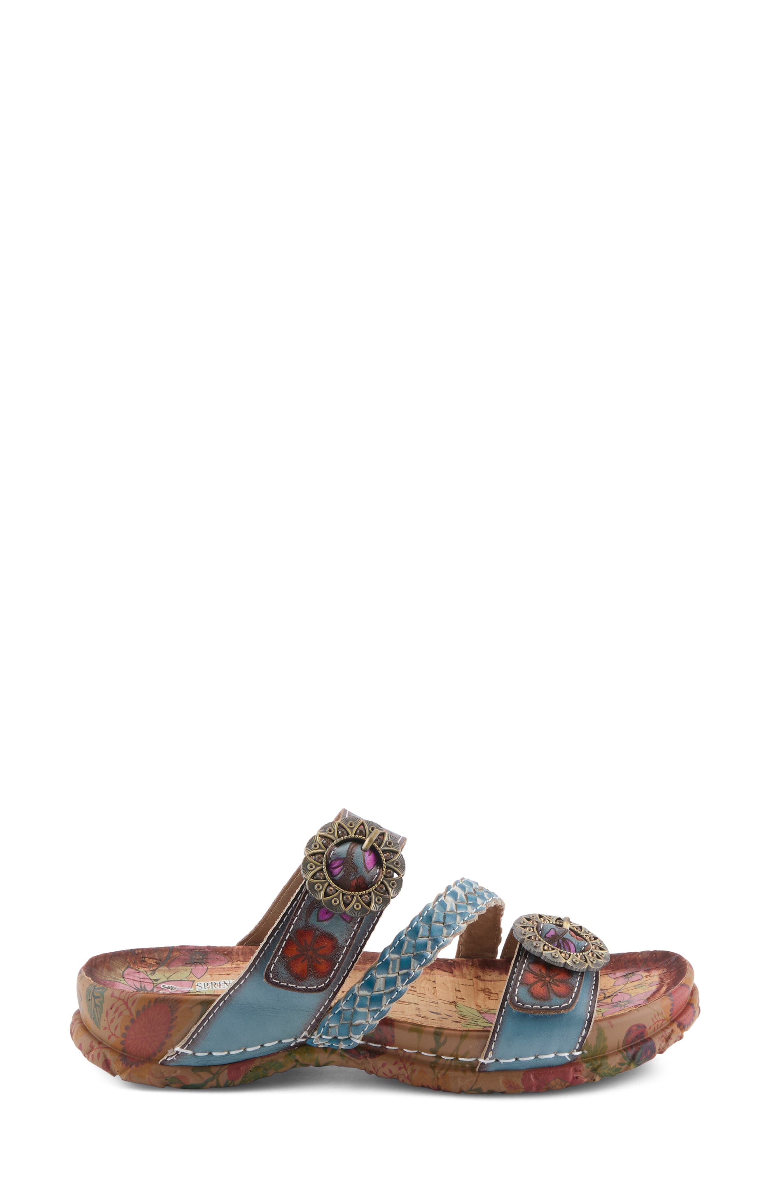 On the Road Slide Sandal, Alternate, color, BLUE MULTI
