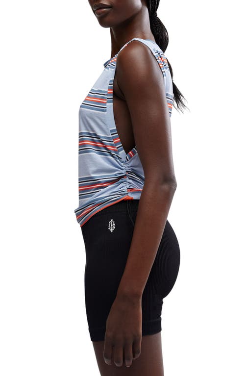 Free People Stripe Sport Mode Muscle T-shirt In Steel Combo