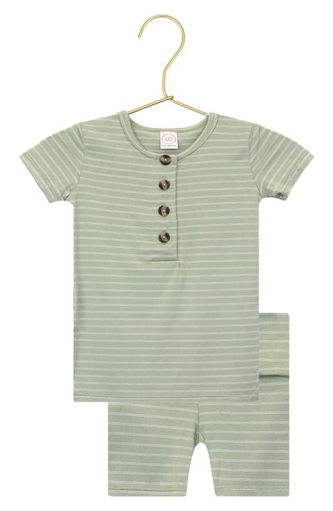 Print Henley & Shorts Set