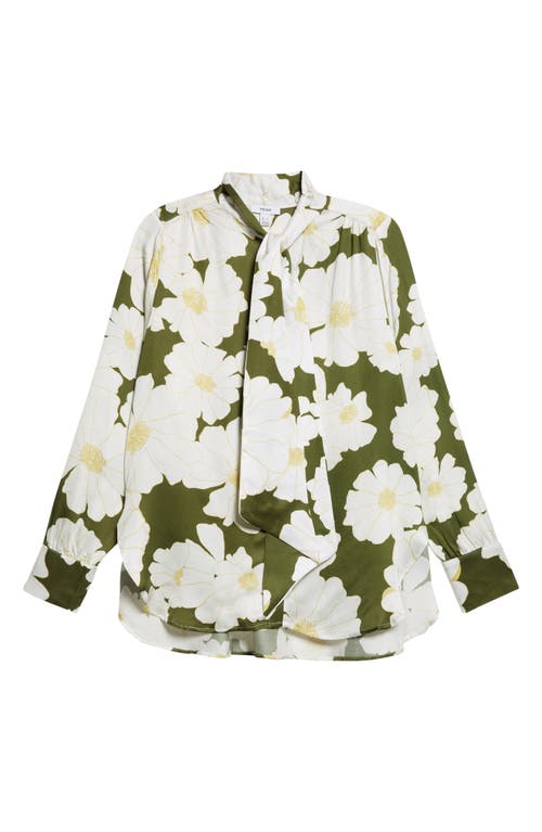 Reiss Danya Floral Tie Neck Shirt