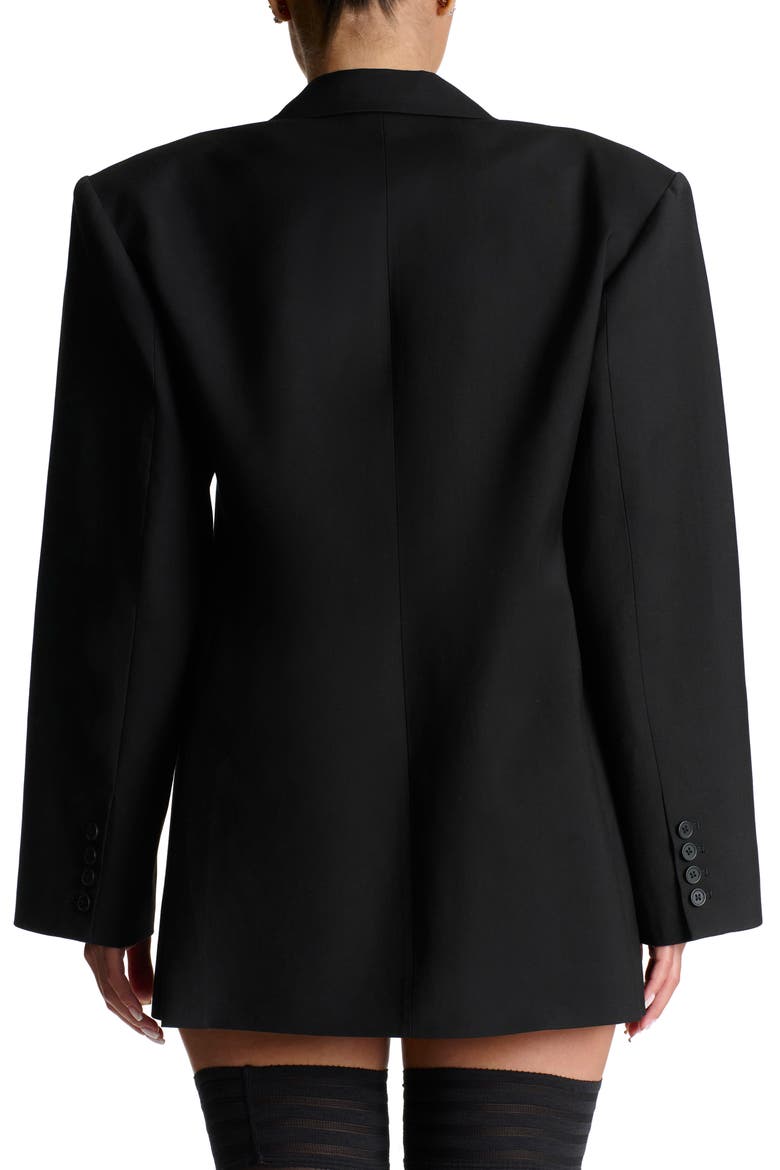 Oversize Long Sleeve Blazer Dress, Alternate, color, BLACK