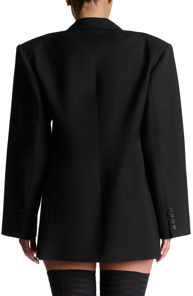 Naked Wardrobe Oversize Long Sleeve Blazer Dress, Alternate, color, Black