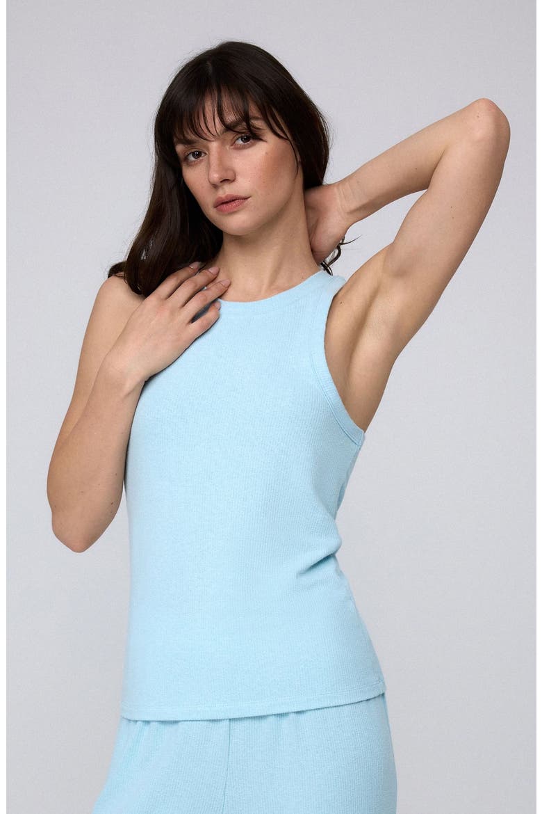 Selene Ribbed Tank, Alternate, color, Sky Blue