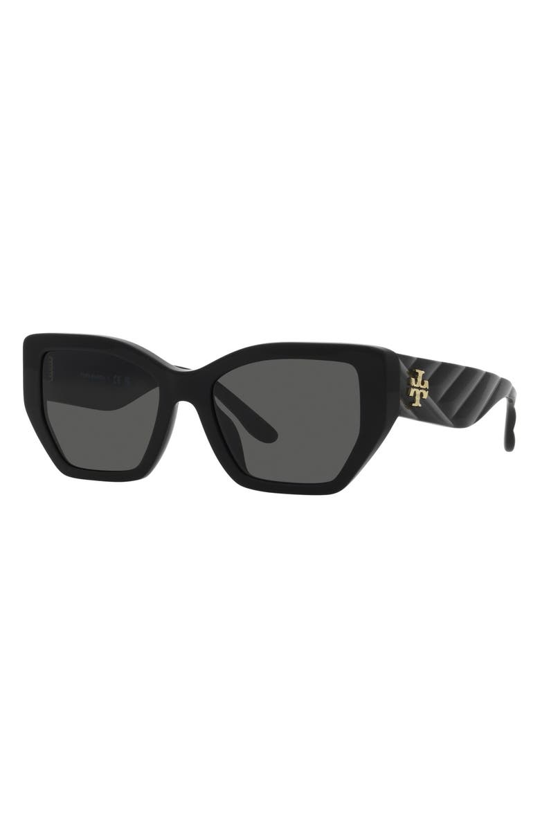 Tory Burch 53mm Rectangular Sunglasses, Alternate, color, 
