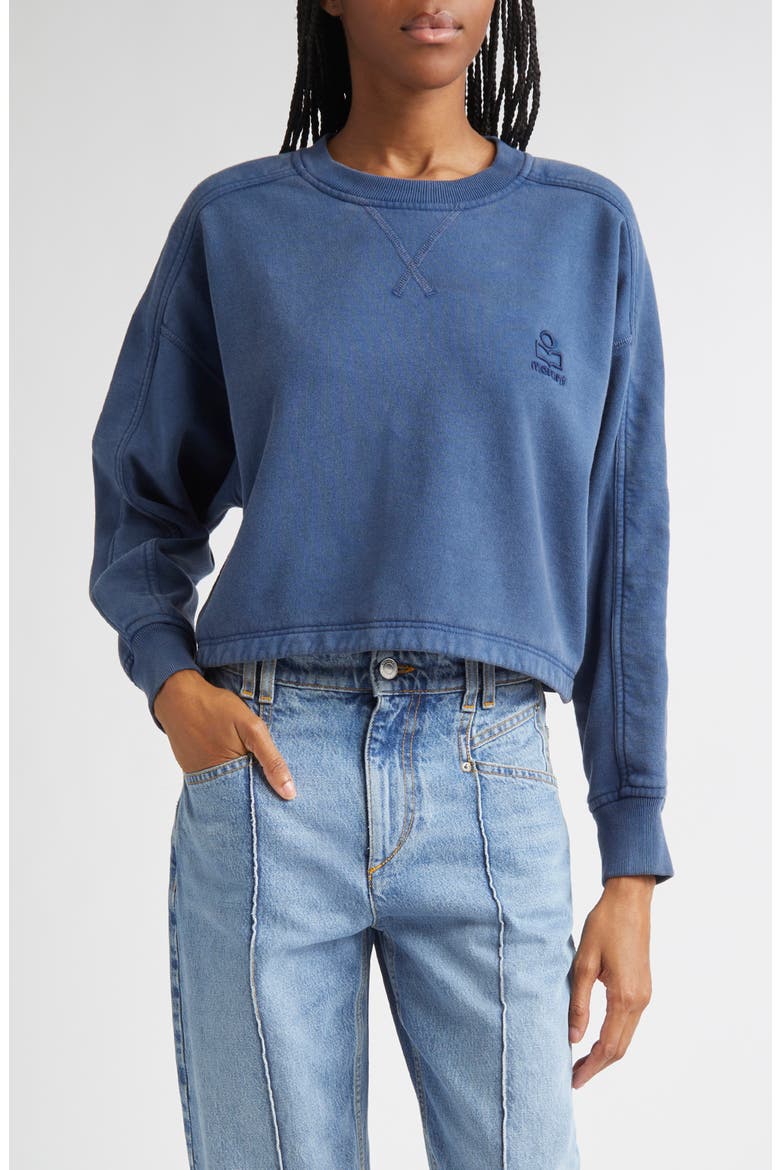 Sunny Logo Embroidered Sweatshirt, Main, color, INDIGO