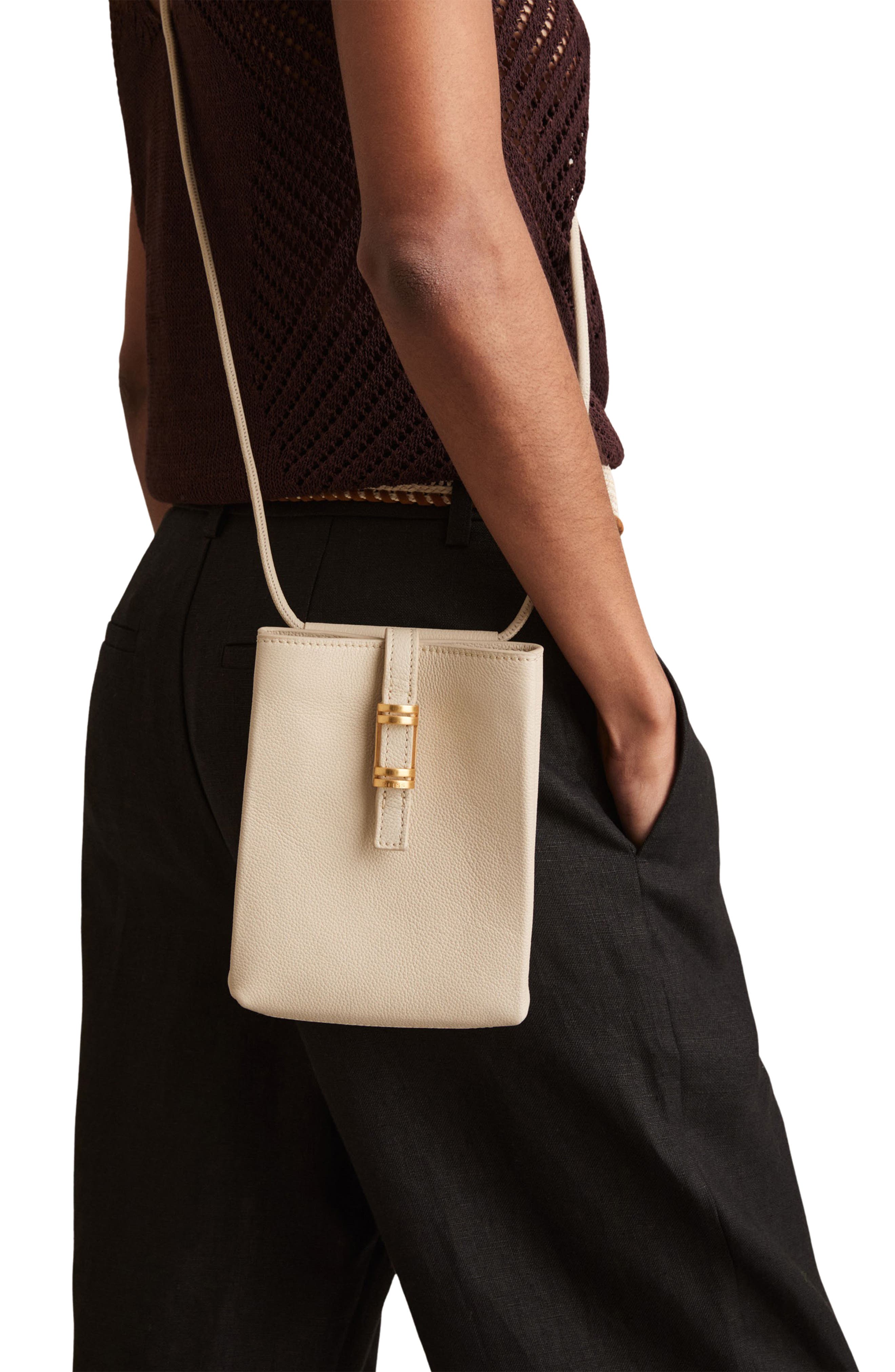 Reiss Vienna Leather Crossbody Phone Bag, Alternate, color, 