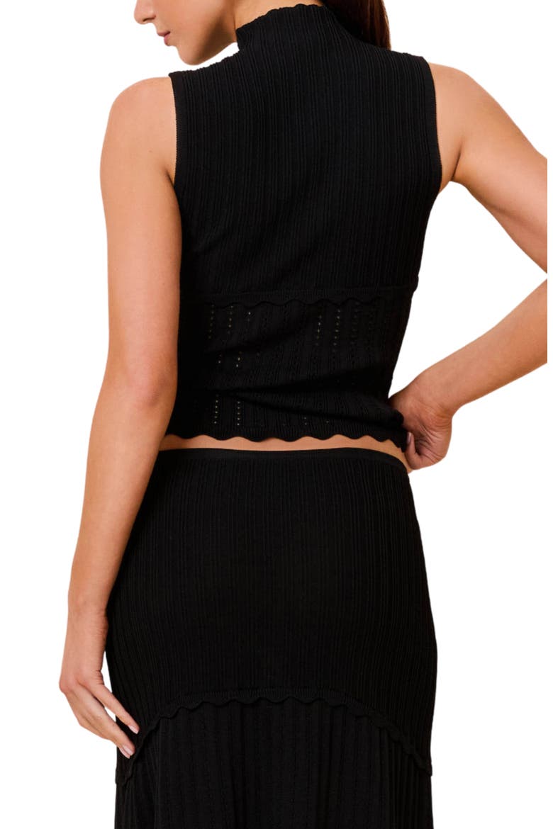 Amara Mock Neck Tank, Alternate, color, NOIR