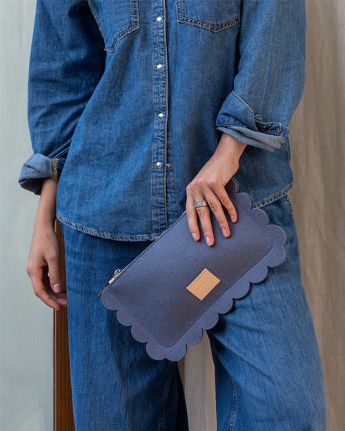 Graf & Lantz Graf Lantz Deco Edge Merino Wool Pouch In Horizon