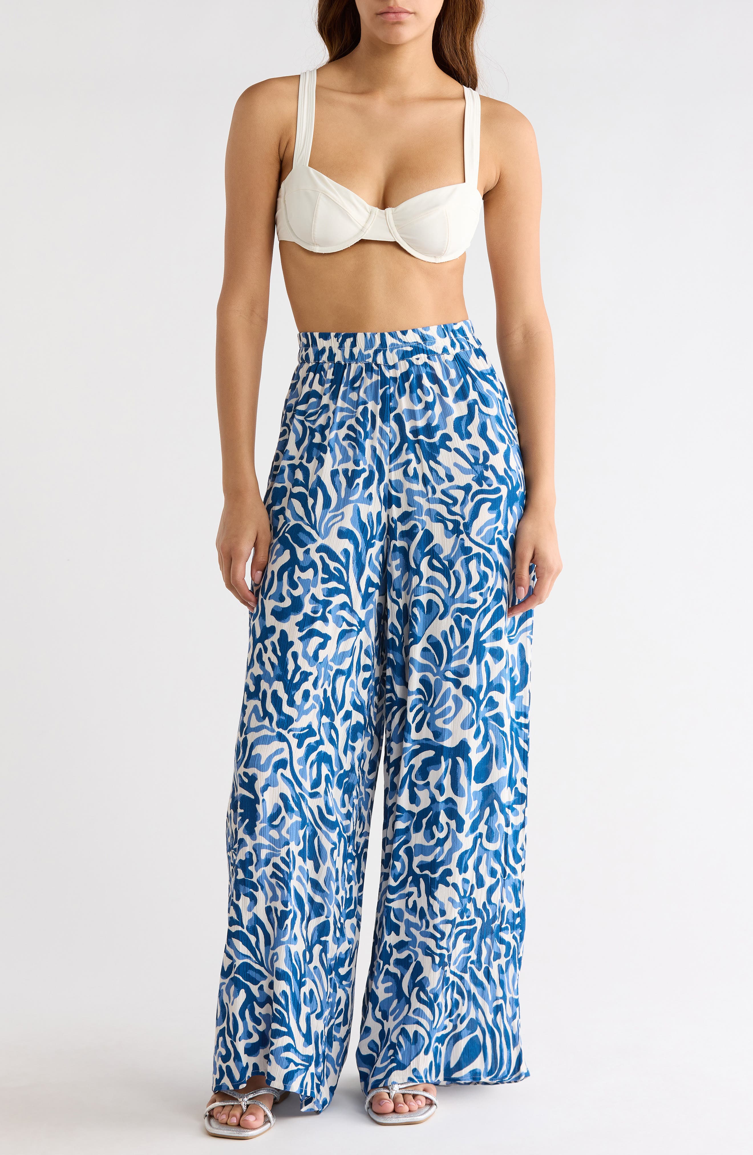 Print Wide Leg Pants - image 3