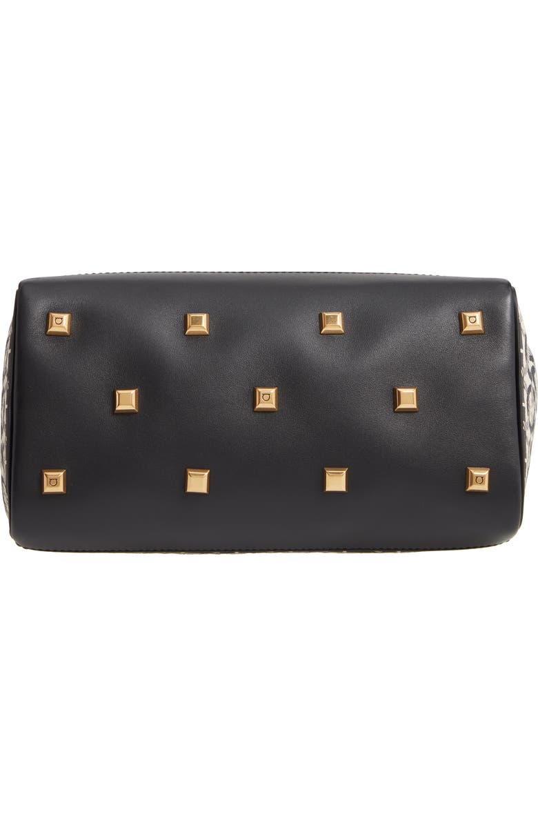 FERRAGAMO Salvatore Ferragamo Small The Studio Jacquard Canvas & Leather Top Handle Bag, Alternate, color,