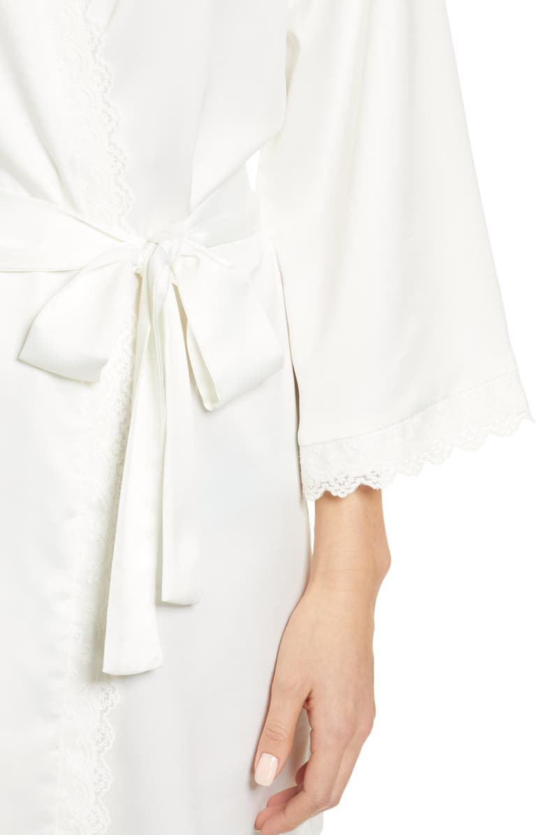 Flora Nikrooz Victoria Short Satin Robe, Alternate, color, 