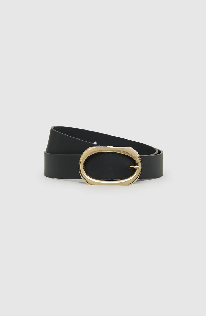 ANINE BING Signature Link Belt, Alternate, color, Black / Gold