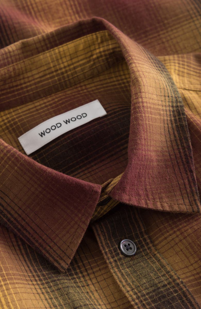 Wood Wood Avenir Gradient Plaid Flannel Button-Up Shirt, Alternate, color, 