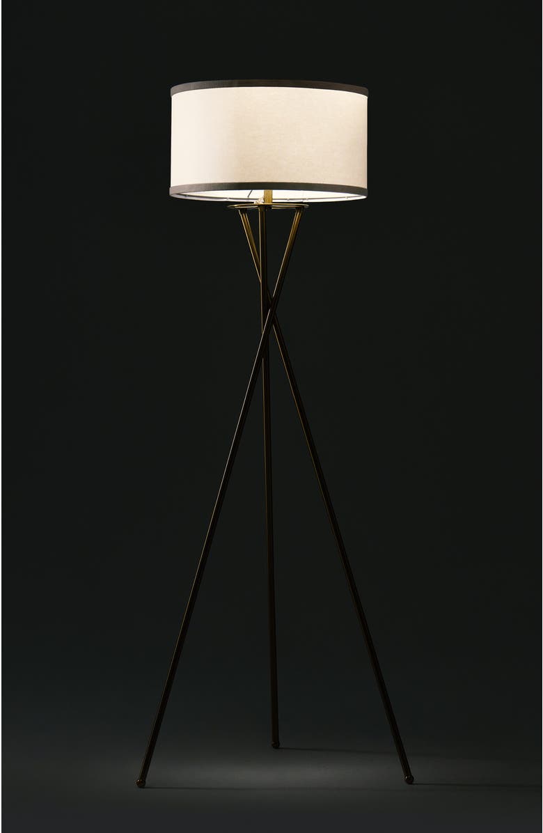 Brightech Jaxon 60' Smart Home Compatible LED Twisted Tripod Floor Lamp, Alternate, color, Antique Brass