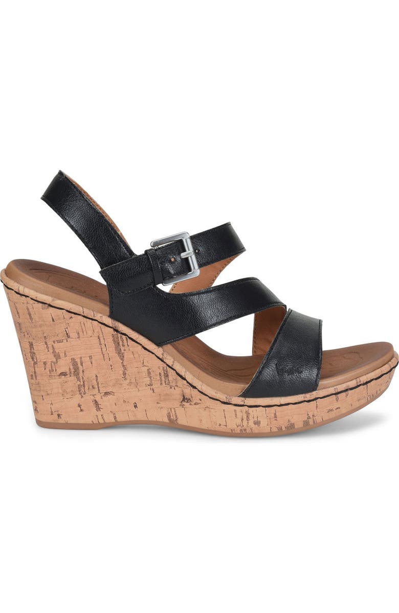 B O C BY BØRN Schirra Cork Wedge Sandal, Main, color, Black
