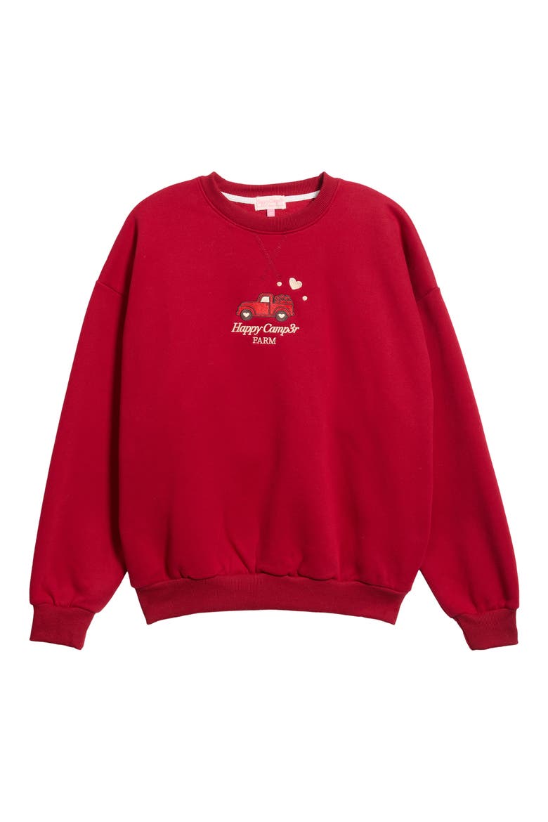 Fresh Picked Crewneck Sweatshirt, Alternate, color, DEEP RED