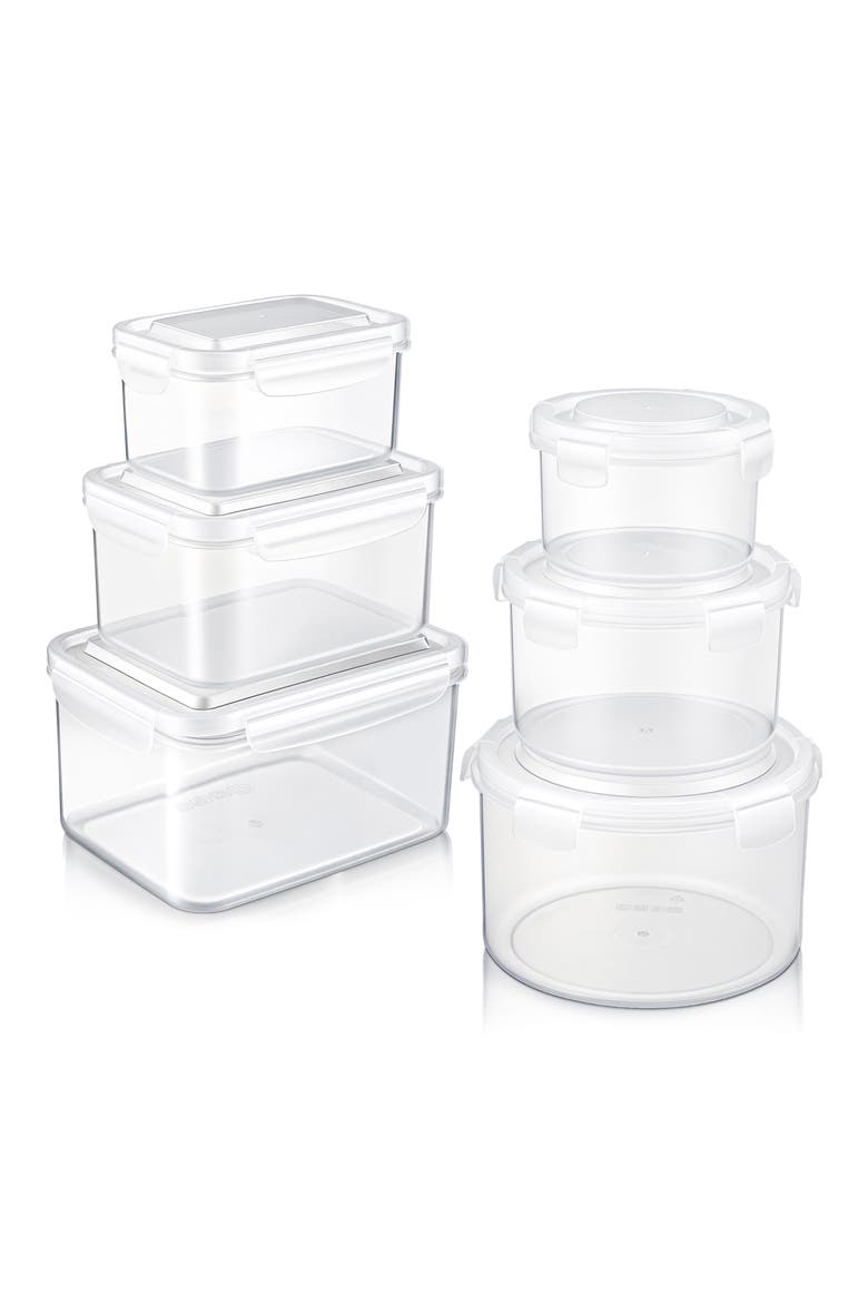 Set of 6 Airtight Food Storage Containers, Main, color, NO COLOR