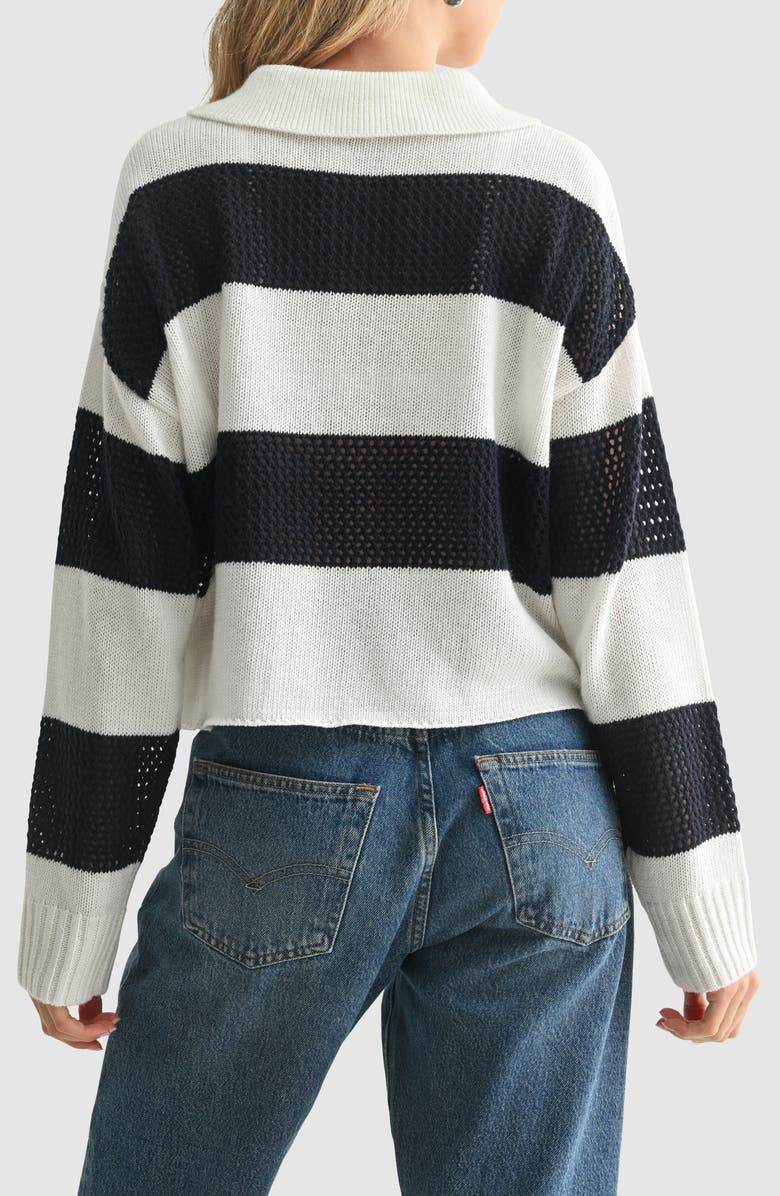 All in Favor Rugby Sweater, Alternate, color, Ivory Navy