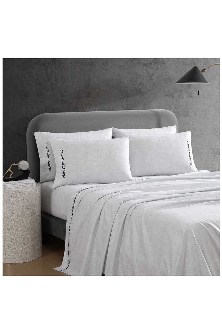 Almost Motivated Sheet Set, Alternate, color, LIGHT PASTEL GREY