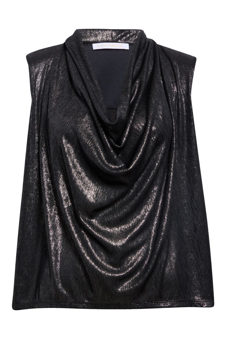Camila Cowl Neck Sleeveless Top, Alternate, color, GUNMETAL