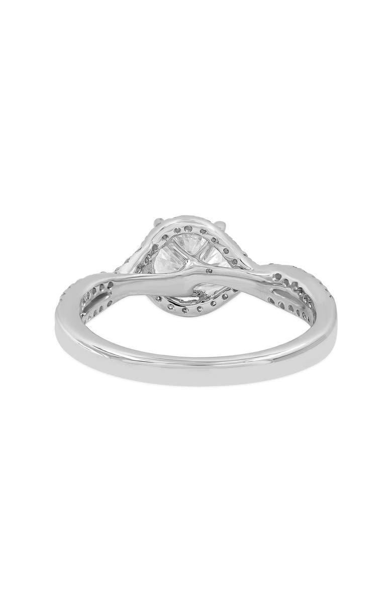 LuvMyJewelry Bijou 14K White Gold Round Cut Lab Grown Round Diamond Halo Engagement Ring - 2.25 Ct, Alternate, color, 14K White Gold